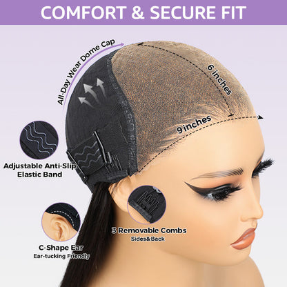 Straight Wear Go Wigs Pre Cut 9x6 HD Lace Bleached Knots Glueless Wigs Human Hair Tiny Knots Pre Plucked Hairline