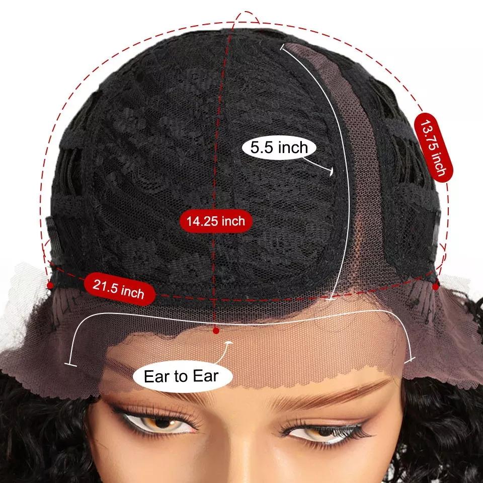 100% Human Hair 13x1 HD Lace Wig Bob Curly Hair