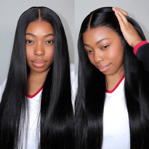Straight Wear Go Wigs Pre Cut 9x6 HD Lace Bleached Knots Glueless Wigs Human Hair Tiny Knots Pre Plucked Hairline