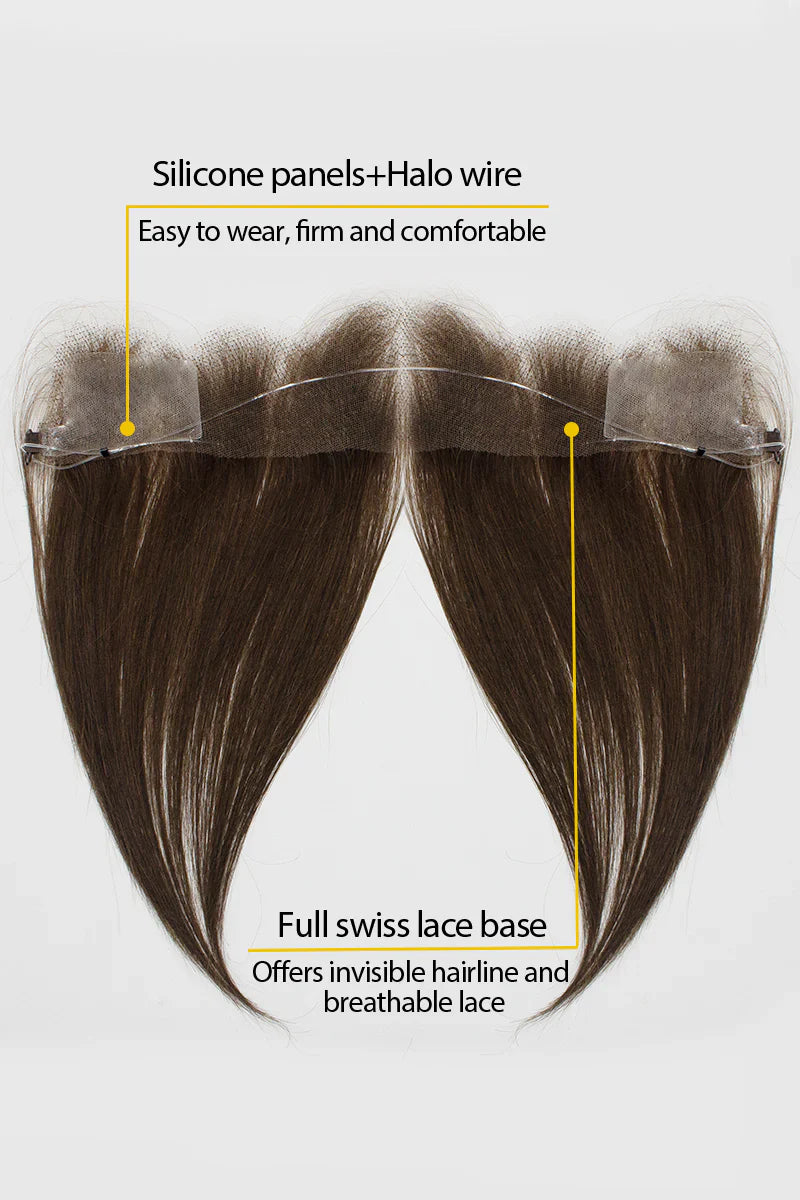 Aurora Hair Hairline Topper: Breathable Lace|Halo Wire|Natural Look Dark Brown #2