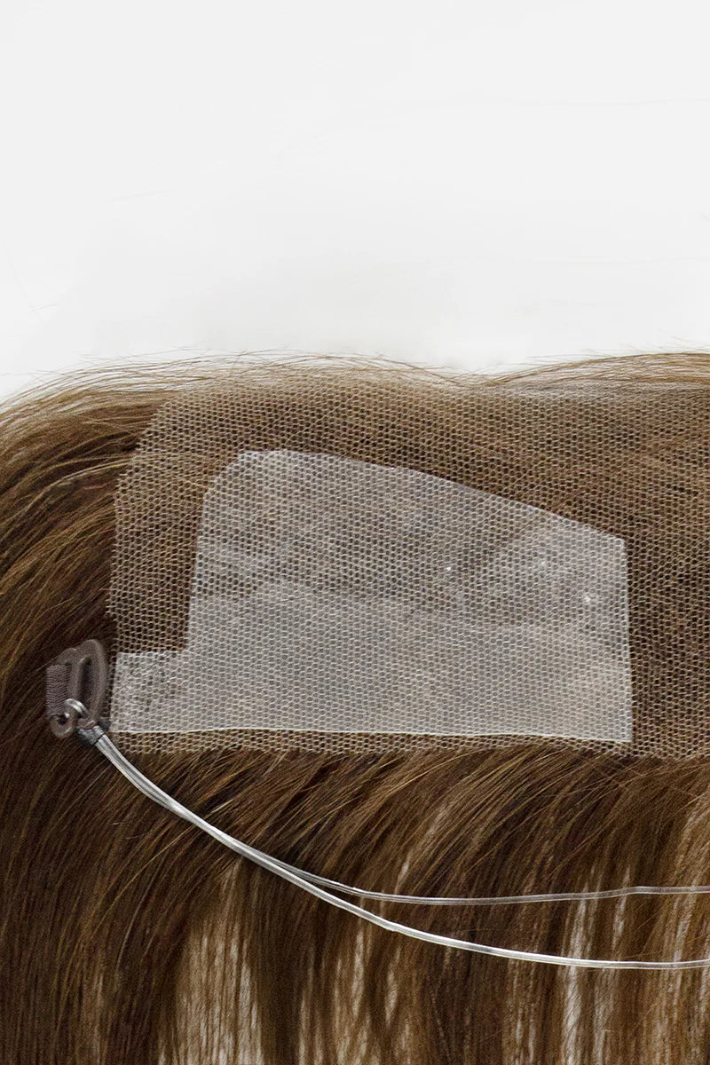 Aurora Hair Hairline Topper: Breathable Lace|Halo Wire|Natural Look Dark Brown mix Medium Ash Brown #P2/6