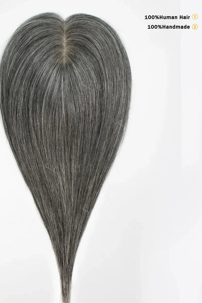 Flavia Silk Top Remy Human Hair Topper #Medium Grey
