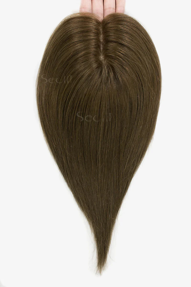 Flavia Silk Top Remy Human Hair Topper Light Brown #6