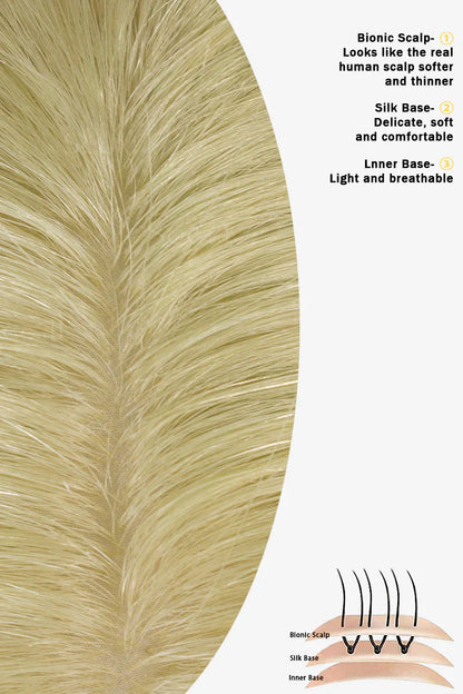 Flavia Silk Top Remy Human Hair Topper #Platinum Blonde Grey