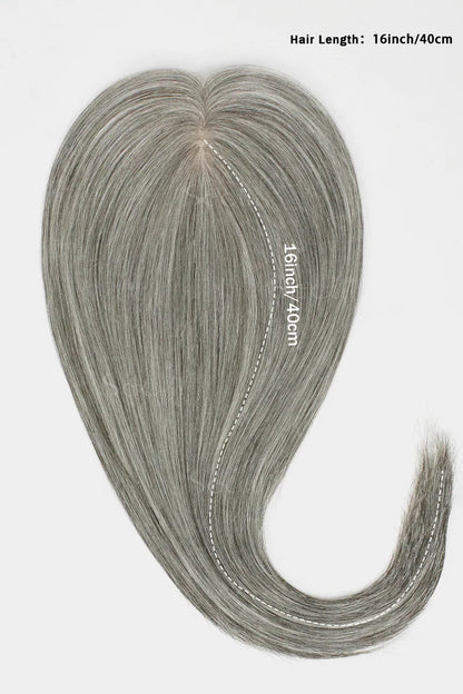 Flavia Silk Top Remy Human Hair Topper #Light Grey